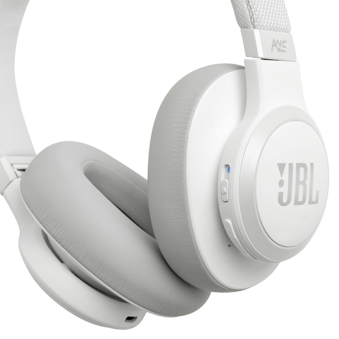 JBL Live 650BTNC - White - Wireless Over-Ear Noise-Cancelling Headphones - Detailshot 4 image number null